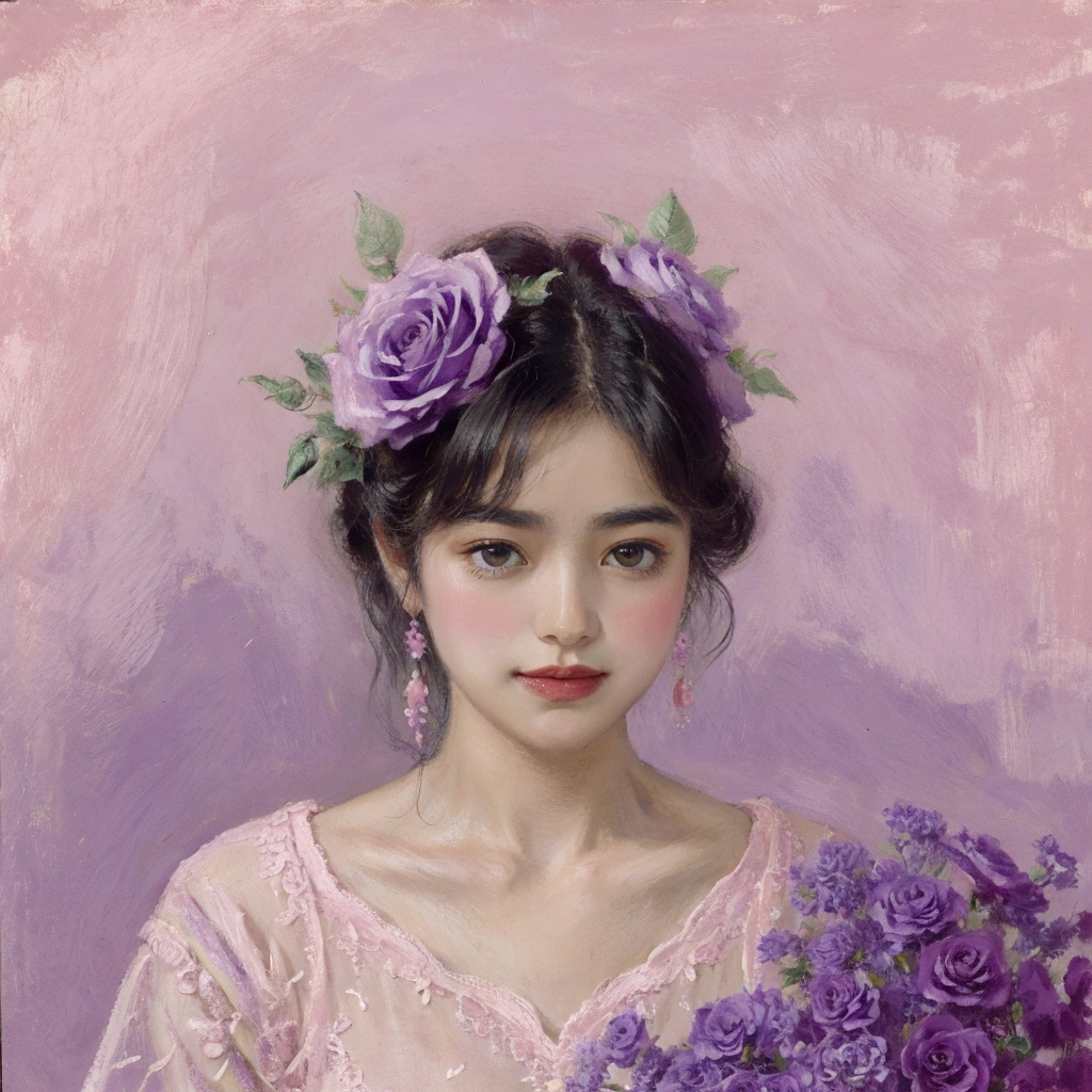 Texture of roses spread　pastel colour　Purple and pink