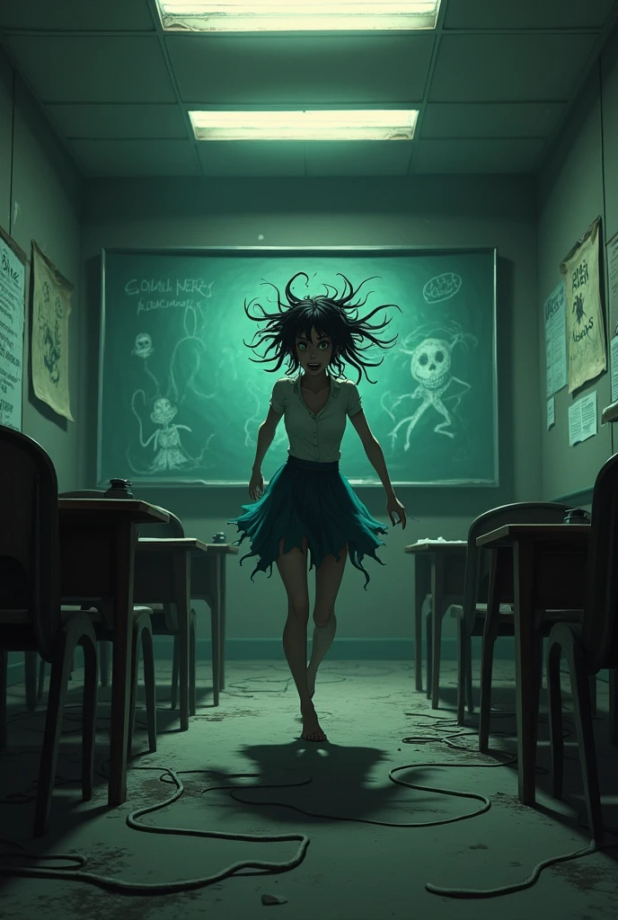 Animated Horror teacher running 
