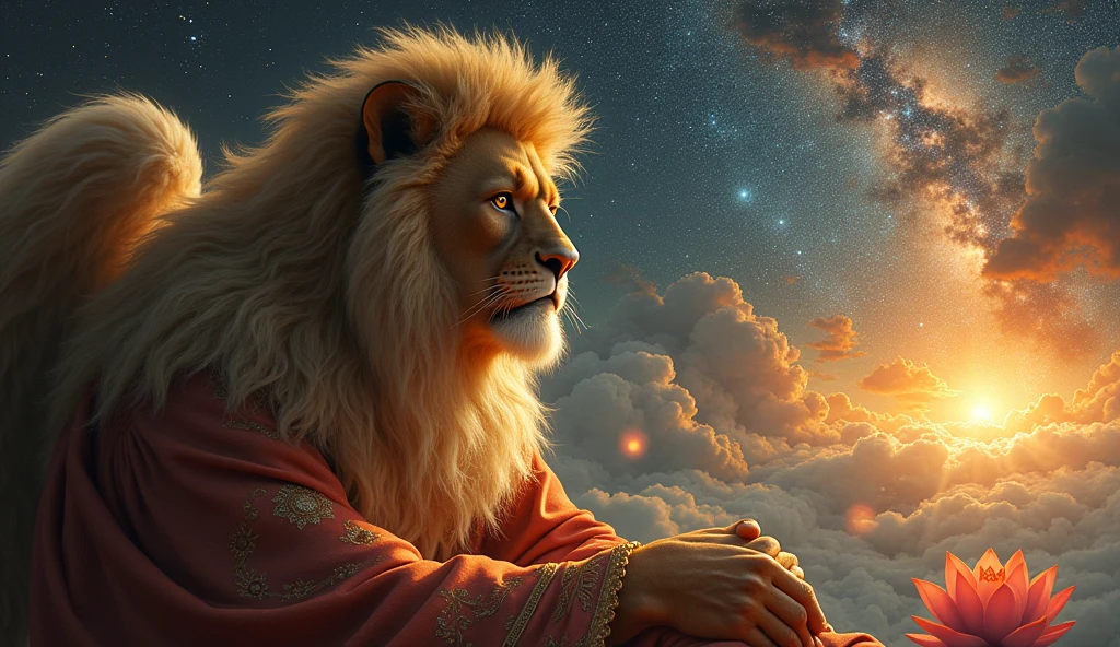 ((masterpiece)), ((Highest quality)), ((High resolution)), ((Highly detailed CG Unity 8k wallpaper)), Roman Emperor Constantine1The Great Emperor、Fluffy hair、Bright and sharp eyes、eyes like a lion、Leisurely Actions、Calm and Composed Expression、Aura of Majesty、neck as thick as a bull、Eagles and Hawks Are Fond of Him、Tarot Cards、Oracle Cards、『world』、In the Style of William Blake、Gustave Moreau's Painting Style、Ancient and Modern、輝く未来とhope、The Universe、Dazzling Light at the Galactic Center、Sagittarius Galactic Center、Flood of light、The colorful sparkle of gemstones、Lu Li Guangcai、Play-of-color effects、Paradise、Eden、Heavenly Jerusalem、Nostalgia、hope、永遠のhappiness、Genesis、Revelation、Alpha and omega、Healing、Longing and fulfillment、Everything is for the best、bless、Heavenly Purification、Bliss of All Things、happiness、Eternal Life、completely、perfection、Forgiveness、occultism、Symbolism、Primordial Happiness、peace of mind、reproduction、revival、魂のHealing、God's Plan、天使のbless、peace、joy、lotus、lily、Rose、Money、黄Money、The Edge of the Universe、The magnificent light of celestial bodies、Fantasy、like、Beauty、Digital Art、kind、慈like、mercy、wisdom、vitality、