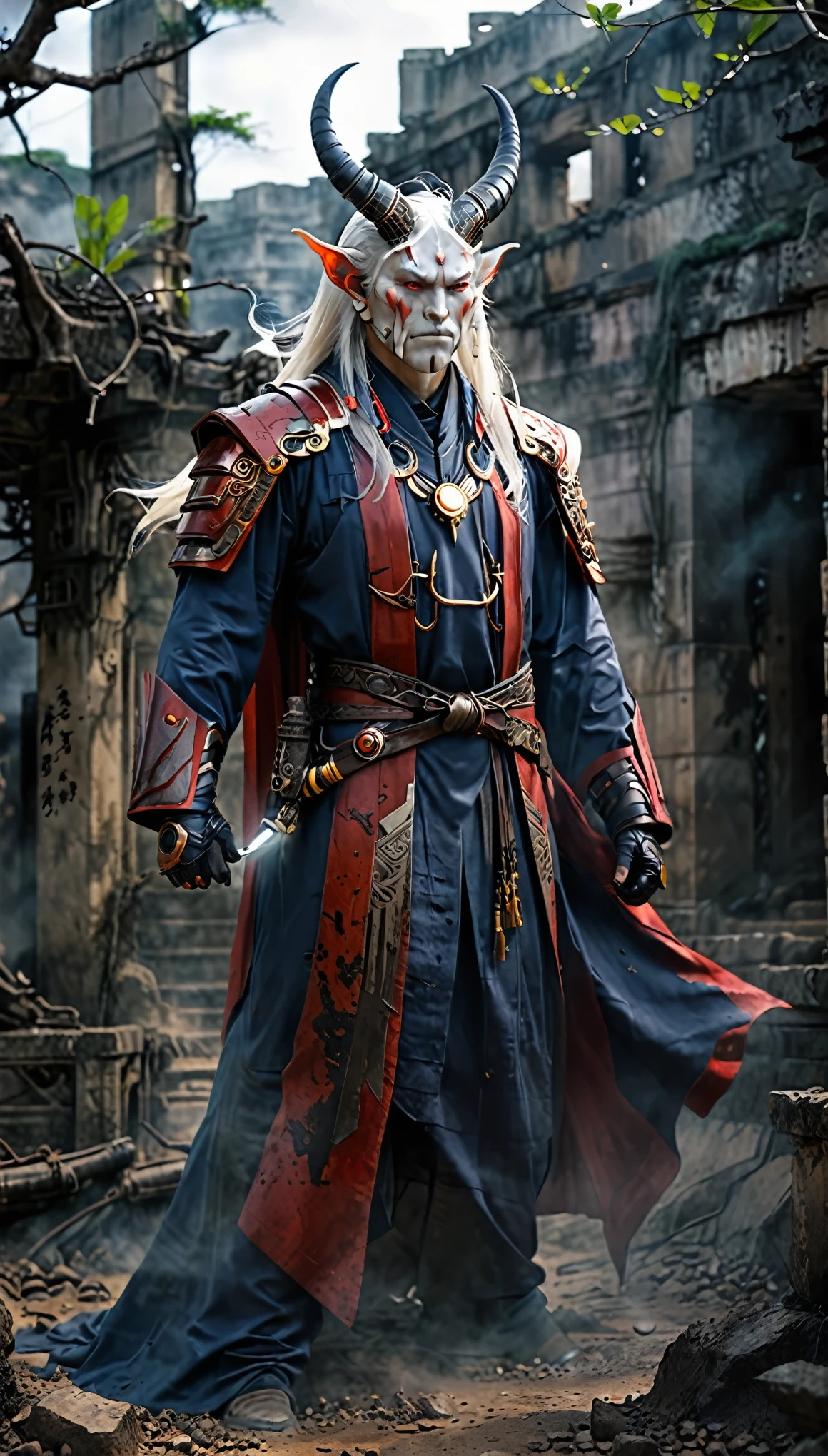 uhd, masterpiece, super detail, high details, high quality, award winning, best quality, highres, 16K,(role conception),(巴巴塔正在空middle悬浮组装宇宙飞船:1.37)the mysterious appearance of the wisdom body,(Clear skin:1.3)
In the novel《Swallowed Star》middle,Babata's appearance is depicted in a rather unique and imaginative way.。A translucent, illusory high-tech body,(A cute little devil:1.2),(Has 2 small fangs:1.3),For intelligent life,energy body generated by special devices such as intelligent light brains。
Race and identity:Babata is the intelligent core created by Hu Yanbo, the Lord of Meteorite.,After years of learning and upgrading,Evolution into "intelligent life"。
head:Babata has two pointed horns on his forehead.,This adds a bit of mystery and majesty to him.。at the same time,His eyes are bloodshot,Revealing the light of depth and wisdom。
(Wearing a robe or battle suit made of high-tech materials:1.3),background:Deep underground ruins of the fallen demon planet