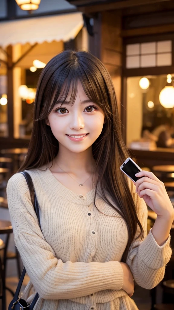 Cute girl working at a cafe terrace Japanese 19age
Professional Lighting Digital SLR Beautiful and elaborate face Perfect and beautiful face Big eyes Smile