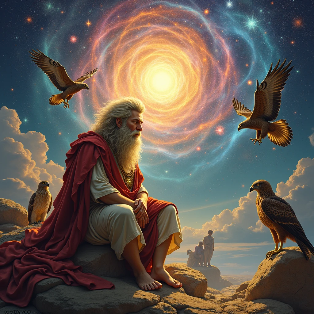 ((masterpiece)), ((Highest quality)), ((High resolution)), ((Highly detailed CG Unity 8k wallpaper)), Roman Emperor Constantine1The Great Emperor、Fluffy hair、Bright and sharp eyes、eyes like a lion、Leisurely Actions、Calm and Composed Expression、Aura of Majesty、neck as thick as a bull、Eagles and Hawks Are Fond of Him、Tarot Cards、Oracle Cards、『world』、In the Style of William Blake、Gustave Moreau's Painting Style、Ancient and Modern、輝く未来とhope、The Universe、Dazzling Light at the Galactic Center、Sagittarius Galactic Center、Flood of light、The colorful sparkle of gemstones、Lu Li Guangcai、Play-of-color effects、Paradise、Eden、Heavenly Jerusalem、Nostalgia、hope、永遠のhappiness、Genesis、Revelation、Alpha and omega、Healing、Longing and fulfillment、Everything is for the best、bless、Heavenly Purification、Bliss of All Things、happiness、Eternal Life、completely、perfection、Forgiveness、occultism、Symbolism、Primordial Happiness、peace of mind、reproduction、revival、魂のHealing、God's Plan、天使のbless、peace、joy、lotus、lily、Rose、Money、黄Money、The Edge of the Universe、The magnificent light of celestial bodies、Fantasy、like、Beauty、Digital Art、kind、慈like、mercy、wisdom、vitality、