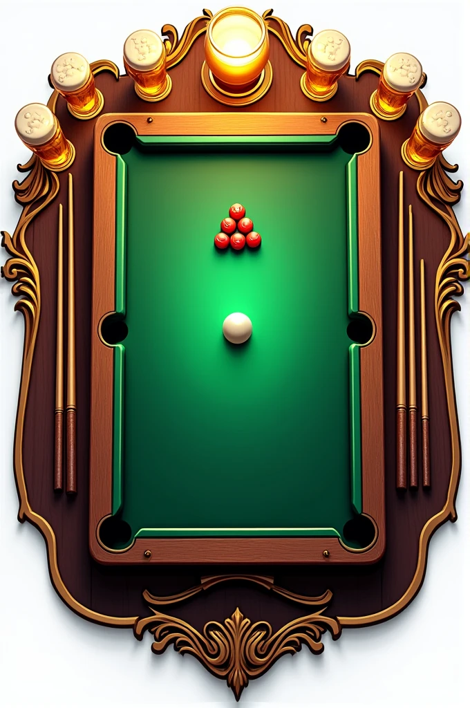 Create a logo for 'Boituville Bar e Restaurante' that blends the theme of a bar and pool (sinuca). The logo should incorporate elements like a pool table or cue ball and cues, combined with classic bar imagery, such as a beer glass or bottle. The design should feel modern yet warm, appealing to a relaxed yet vibrant atmosphere. The colors should be bold and inviting, with a focus on greens and wood tones typical of a pool table, as well as complementary colors like gold or amber that hint at a cozy bar environment.