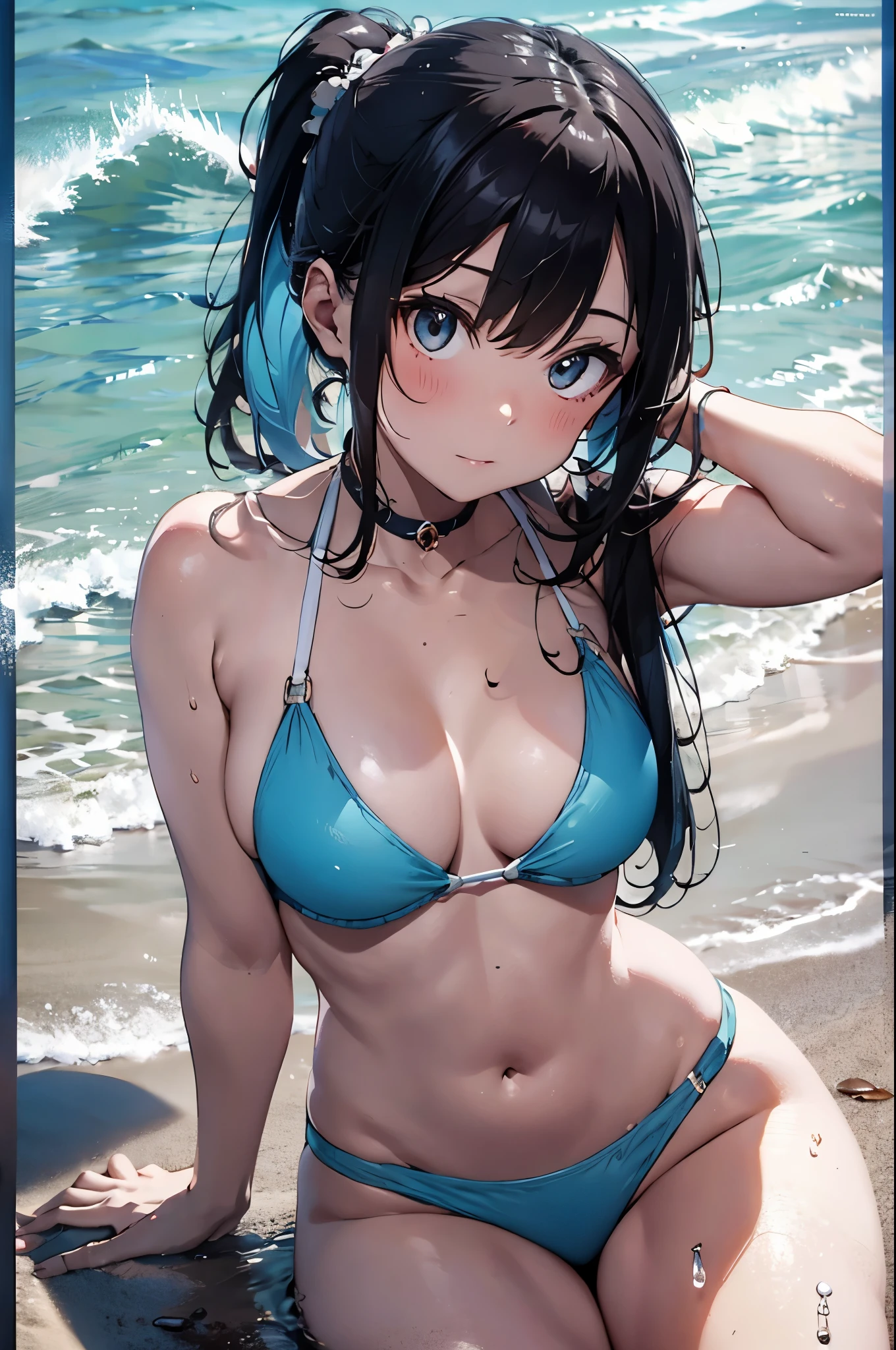 4K,8k,High resolution,
One beautiful young woman,Light blue hair、ponytail、
(Soft Saturation:1.3), (Fair skin:1.2),
(ultra-Detailed Background, Detailed Background), Bokeh,
break'Smiling portrait.,
When viewed from the front, The composition is symmetrical,
Looking straight at you with serious eyes,
break Swimwear, White Bikini, Center of chest,
Outdoor, Sea surface, null, sunlight,Summer beach, Sandy Beach,
Strong light, Front lighting,
(:1.3), (Cowboy Shot:1.2),
Front brake angle,
View your audience,
Dynamic pose,
sitting on the beach
Seaweed、Seaweed、Seaweed、Seaweed、Seaweed、Seaweed、Seaweed、