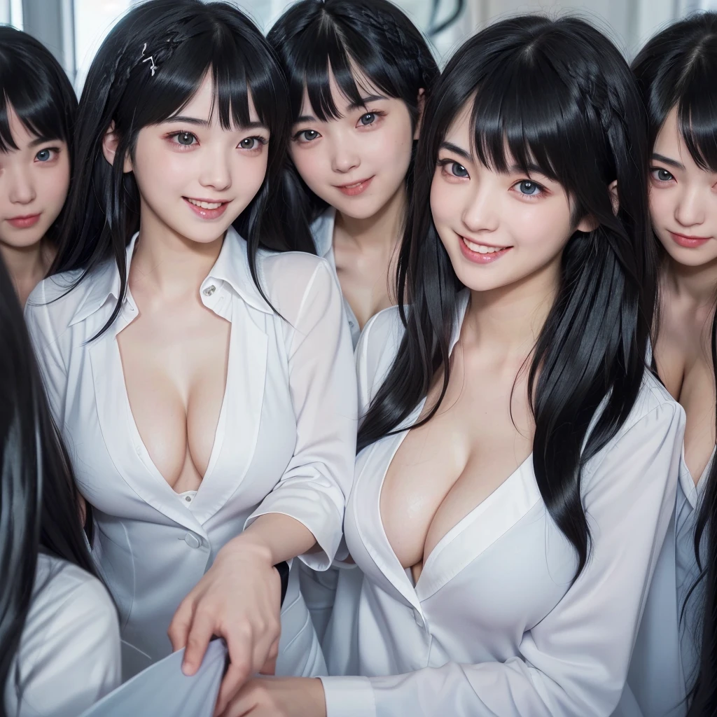 (Perfect Clone girls Photography Art), (16K, Highest quality, Ultra-high resolution, Unrealistic, A world of cloned girls multiplying, Real), (Japanese, Female college student, 20-year-old), (((((Small face, (((((Thick black hair, Semi-long hair)))))))))), ((Beautiful detailed girls, Accurate body structure, Very detailed body, ((((Big Breasts, J-Cup))), Emphasis on the fullness of a large chest))), ((Cute Smile, A gentle gaze)), (((((Happy laughter))))), (((((Very detailed, 1girl-cloning))))), (((100girls), (6+girls), multiple girls))), (((A very perfect depiction of a doppelganger))), (((Very detailed, Perfectly the same girl, The exact same smile, Perfect same hair, Perfect same clothes, Perfect same J-cup))), (((((clone girls only))))), ((10,000girls)), ((1,000,000girls)), ((1,000,000,000girls)), (hug, Chest to Chest, hug, sit), (Full cleavage, Pleasant conversation, Happy conversation, Staring at each other, spoil, Look next door, face to face, Daily conversation, Love story), (1,000,000,000,000,000,000girls), (1,000,000,000,000,000,000,000,000,000girls), ((The sight of the ultimate super-crowded, Super dense, Super crowded)), (Soft Light, look up from below, (((((Extremely detailed ultra-perspective depiction))))))