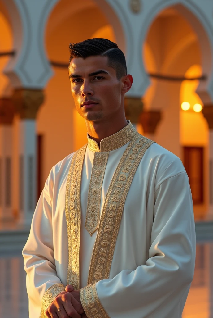 Generate a picture of chritiano ronaldo as a muslim 