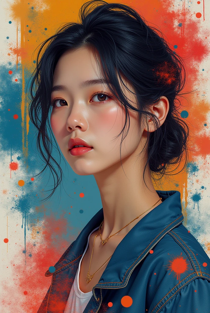 Visually captivating artwork, (with skillful use of color, composition, and light.) Innovative artwork, showcasing unique and imaginative concepts. (korean woman), (hyperrealism), (high-detailed) Emotionally resonant artwork, effectively conveying a narrative. Momentum-aligned artwork, reflecting a sense of movement and progress. Skillfully crafted artwork, demonstrating meticulous detail and technique