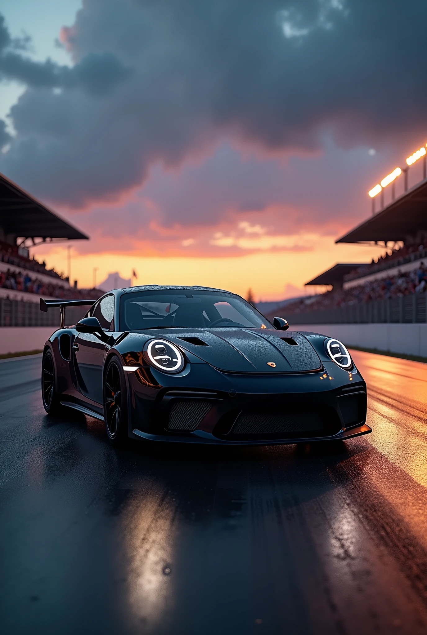 Make me a background where a Porsche 911 GT3 RS is visible, it should be completely black.