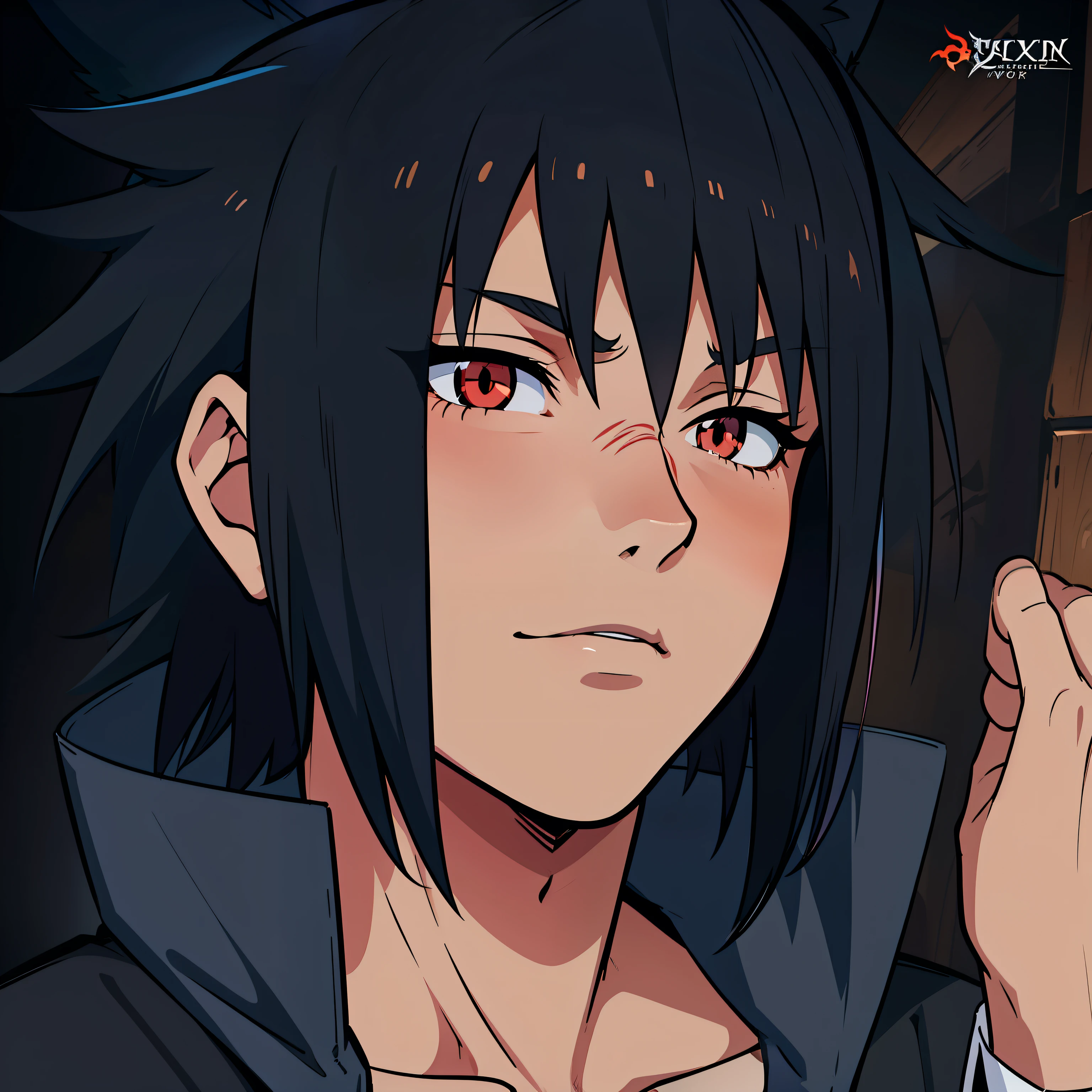 male anime with long red hair and fox tail, Holo is a wolf boy, fox and bush, holo if a wolf boy, a handsome male character, sasuke uchiha, narrow, Wolf boy, male anthropomorphic wolf, official character art, Rias Gremory, fullbody commission for, fox tail wolf tail official character illustration