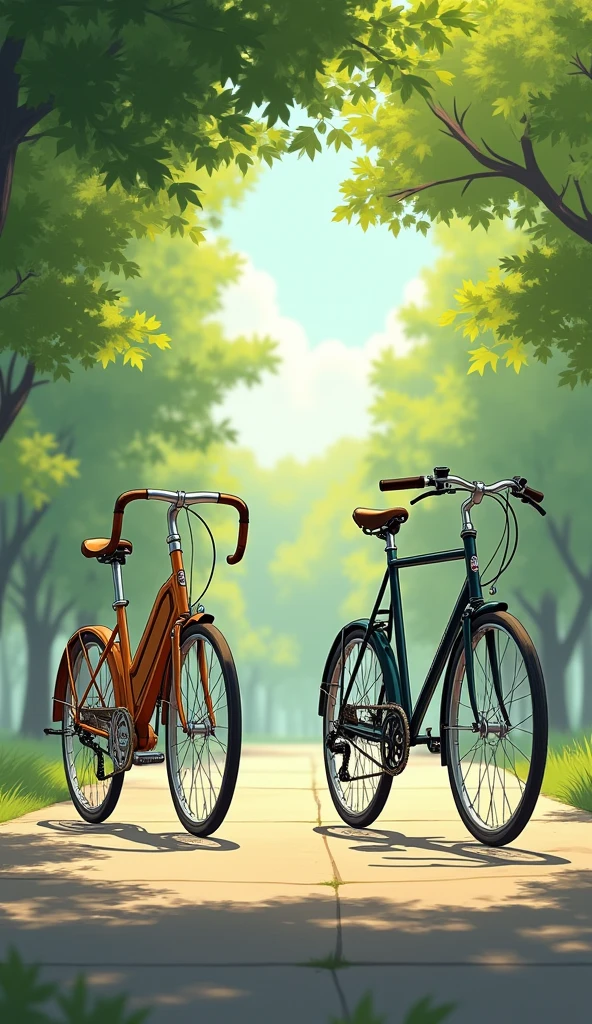 “Side-by-side comparison of the Draisienne and a modern bicycle, highlighting the differences in design and functionality.”