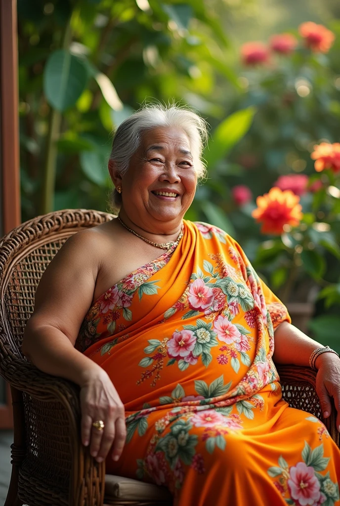 An obese elderly Thai woman