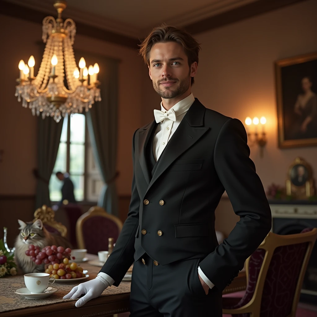 Arafed man in a tuxedo standing in a formal setting - SeaArt AI