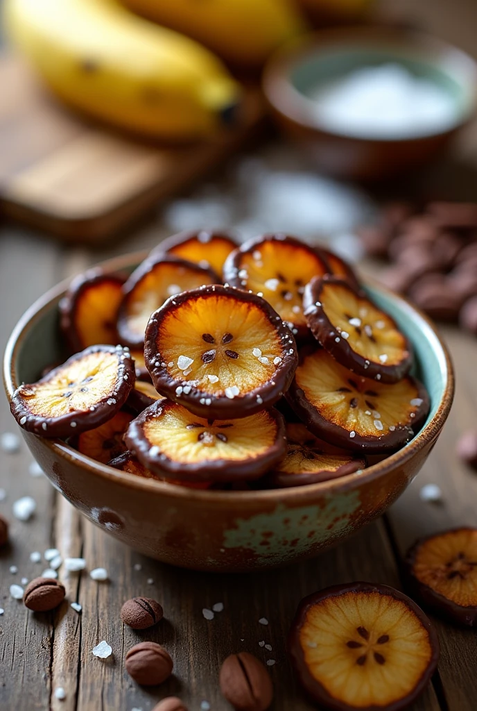 chocolate-coated banana chips