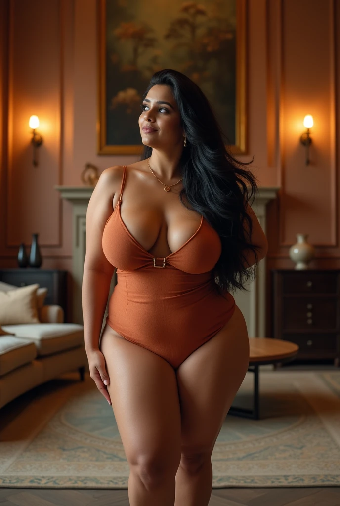 Voluptuous desi milf with humongous boobs, curvy,