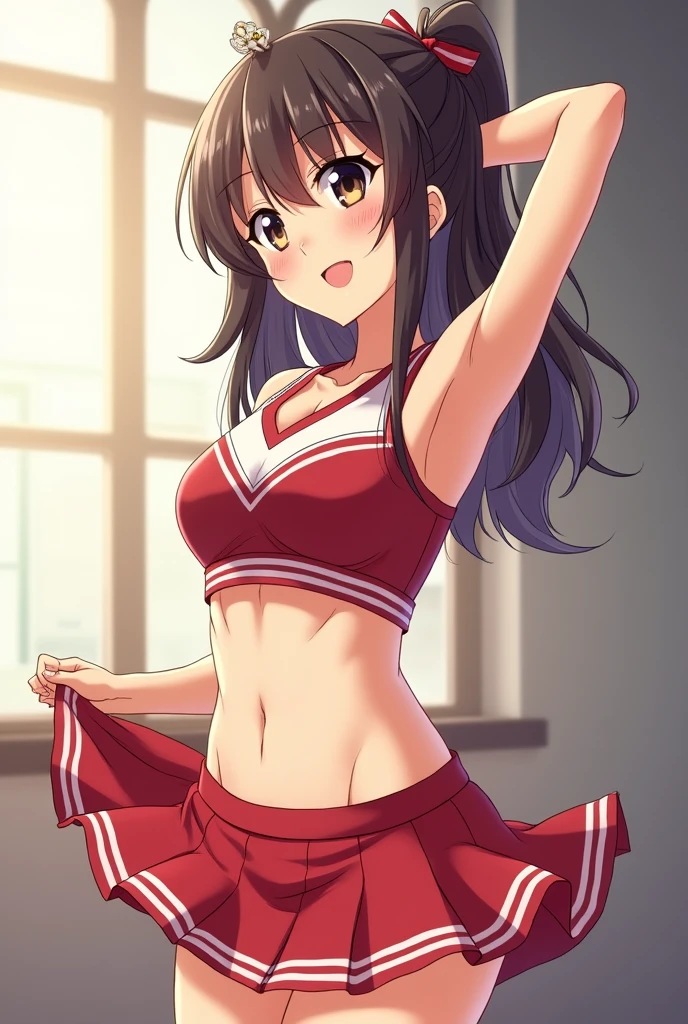 Minako Aino was wearing a cheerleading outfit.,The skirt was lifted up revealing her underwear