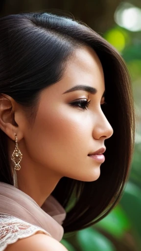 A beautiful Yaudim woman focusing on her face.