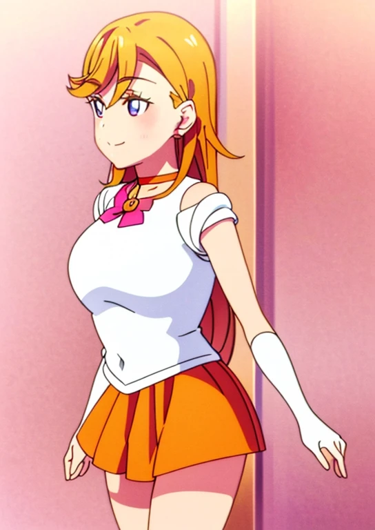 aino minako、Sailor Senshi Uniform、Anime Aunt、A 、a matural female、older、age ilf、oranoker、gold choker、elbowgloves、sailorvenus、Very long blonde woman、Orange miniskirt、Gold miniskirt、 white glove、Orange sailor collar、Gold sailor collar、独奏、Woman with very large breasts, Red 、White leotard、highleg、highleg leotard、white dress、purple bowtie、magical 、earrings、smile、heart_background、traditional_stocking、jewelry、circlet、Blue-eyed woman、looking_at_viewer、shiny、Half Up Hair、mature、rating:questi、closed_mouth、pleatedskirt、wide-hips、cowboy_shot、impossible_clothes、bangs、shiny_skin、pink_background、Woman standing、eyebrows_ass visible_through_hair、sy_hair、blush、rating:safe、bare legs、Bare shoulders、