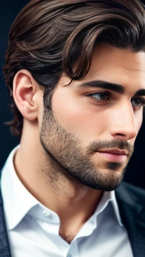 A handsome Jewish man focuses on his face.. 