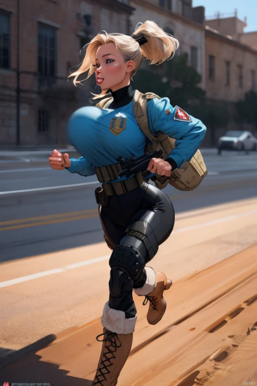 thepit, group of female soldiers, war photography, (cinematic lighting:1.1), highest quality, photo of (group of fully dressed really tanned 20yo sexy muscular female army special forces with taut clothing military top, ponytail hair, running holding a rifle), (bouncing breasts, motion lines, motion blur), too tight military shirt, medium_boltedontits, perfectly round breasts, breast implants, unaligned breasts, perfect face, parted lips, dumb expression, (wearing military Combat uniform, battlepack, boots:1.2), athletic body, on the battlefield, fake tits, bootsnutes