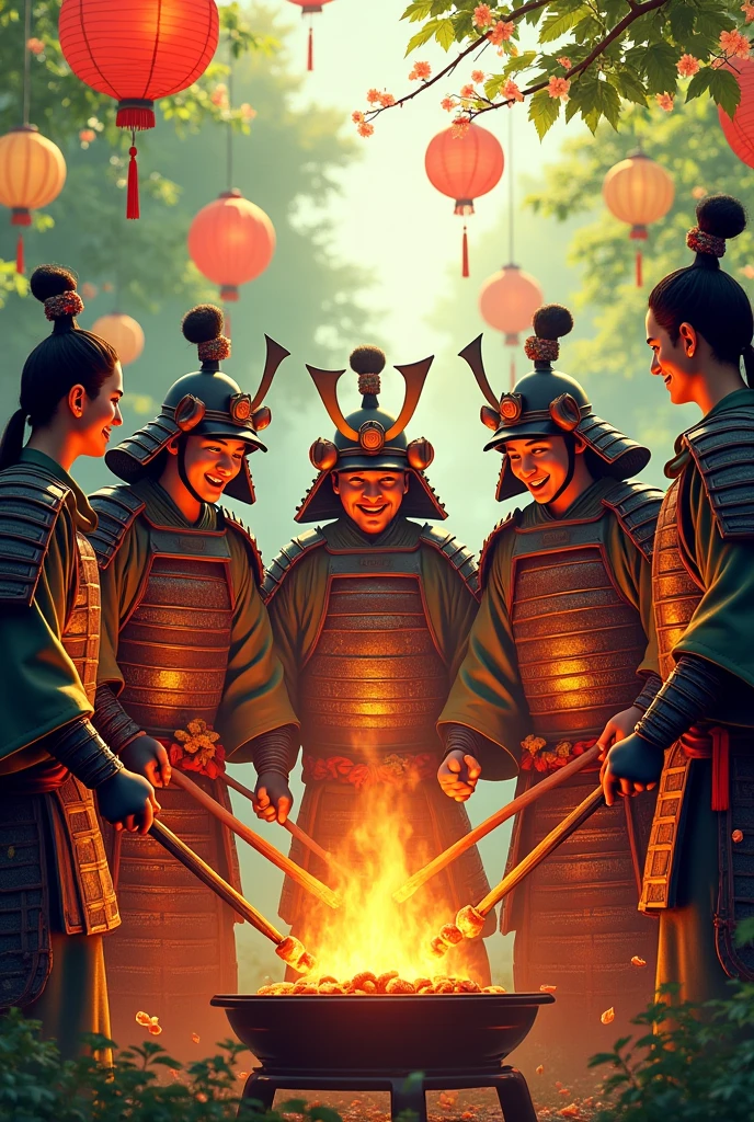 Samurai party end summer grill