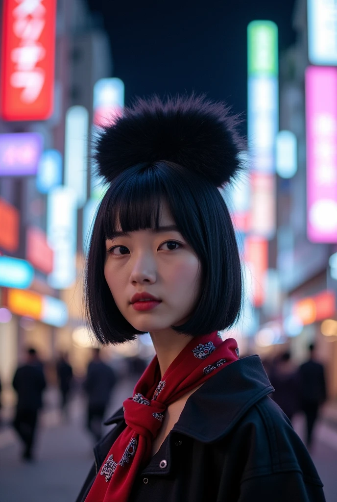 The hair is permed straight up and on both sides.。
Black Hair。Japanese in their 20s。
woman
