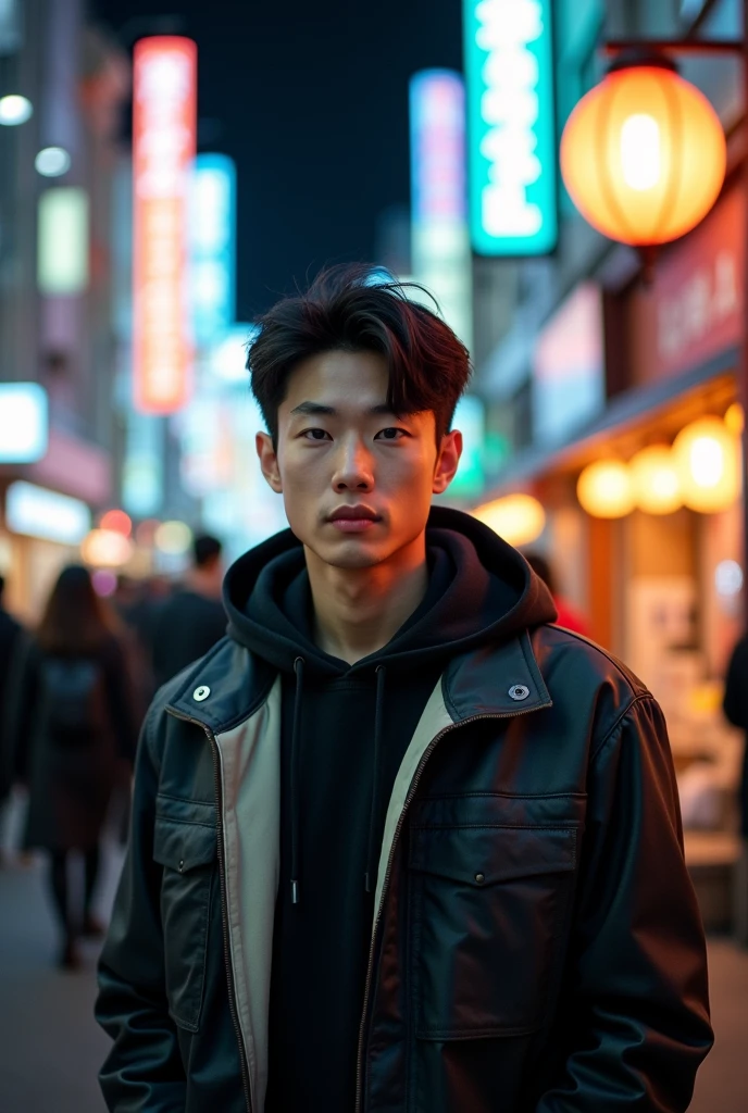 Tall、My eyes are clear、A Japanese man in his 20s with a small face