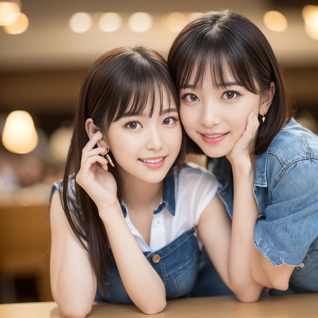 (masterpiece)、(Highest quality:1.5)、(Realistic:1.2)、(Surreal), (High resolution), (Realistic), (Post-processing),(Sharp focus), Sharp focus:1.2,Backlight, (Improvement of quality:1.4), (Tight waist)、Big Ass、((Perfectly detailed five-fingered hands)),(Anatomically correct body)、((1 female:1.4))、Japanese、Realistic Skin、(Small box:1.4)、Bust size is A cup、Beautiful woman with perfect figure:1.4,(from the front:1.5), (Enhances the beauty of skin texture:1.1),No makeup、美しいBlack Hair、The best smile、Natural color lip、(Small Mouth:1.4)、Mouth not open、Thick lips、(Oval Face)、Bangs too、Hide eyebrows with bangs、((33-year-old woman))、Bob Hair、Hair blowing in the wind, (Black Hair, iris, Watery eye, Shining Eyes, Bob Cut Hair, Small earrings,), Hair behind the ear、No makeup、(Droopy eyes)、(((Lovely lady)),((Big friendly smile)),(( Small breasts,Small breastsの谷間)),((((Plump Cheeks)))),((whole body:1.5)),very cute,(Baby Face),高級restaurantで、full-course dinner、wine 、Bright image、wineの美しさ, Beautiful Face, 赤wine 、Appetizers、Italian food、wine bottle、Champagne、スパークリングwine、(slimな顔), (The body is slim),restaurant, 白wine, slim, wineグラス, 中央に置かれたwineグラス, Beautiful fine grain, Depth f/2,saturation, High Contrast, Strong light and shadow,Moist Body:1.5、3D texture、Delicate eyes、((In front of the food on the table:1.5))、White collar shirt and tie、Spooky expression、operating a smartphone、sit、 True Face、 Ultra mini skirt、I can see her panties、 Upper body naked、 Beautiful feet、 Big Breasts、Denim skirt、
