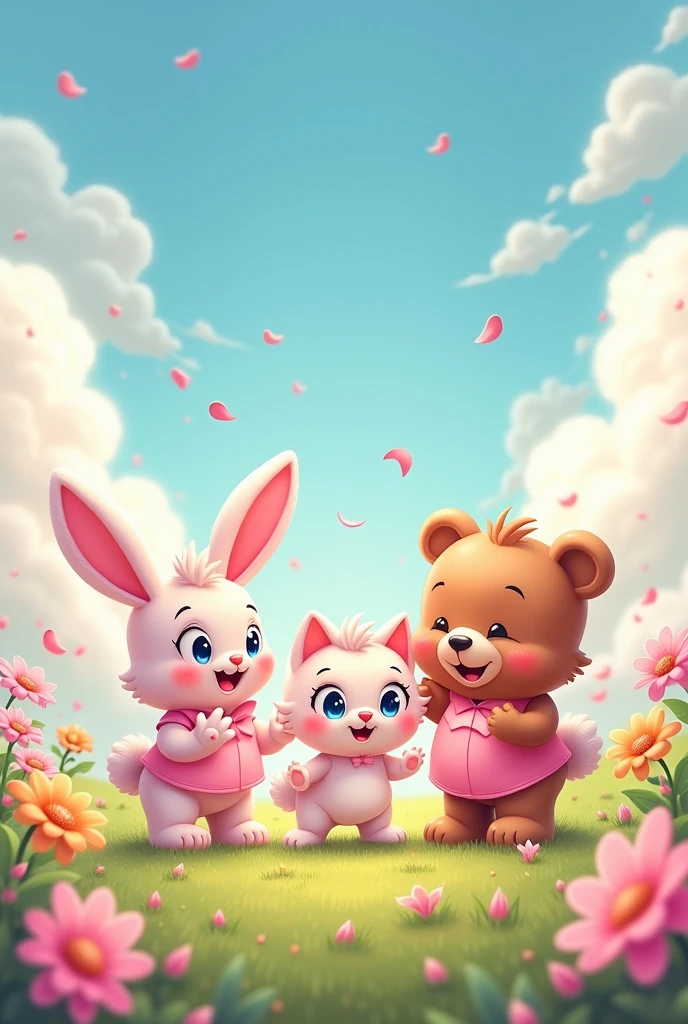 The cartoon characters are a pink set.