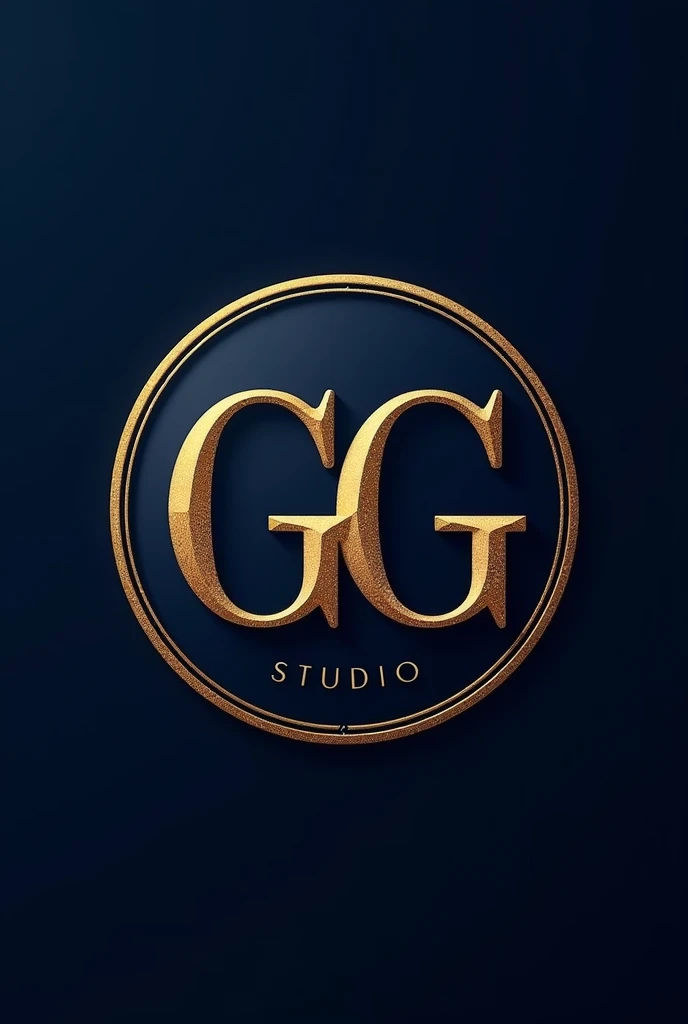 Create a luxurious logo for 'GGStudio' with an elegant and sophisticated design. Use serif fonts, gold accents, and a deep color palette like navy blue or dark green. The logo should exude class and high-end appeal."