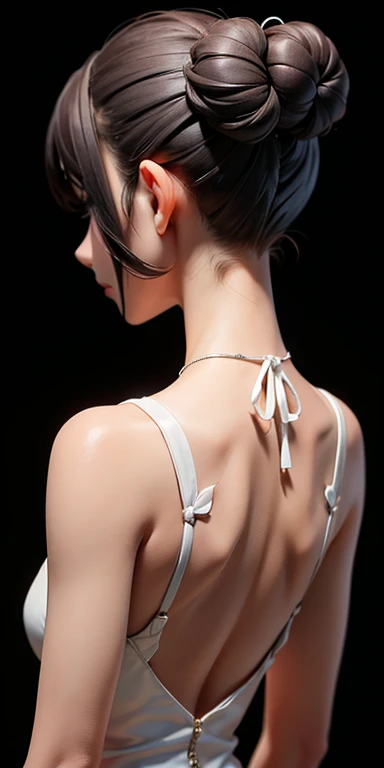 masterpiece、detailed、item、Scapula、Close-up on the back of the head、Show only the neck、Focus on the neckline、Updo、Clean posture