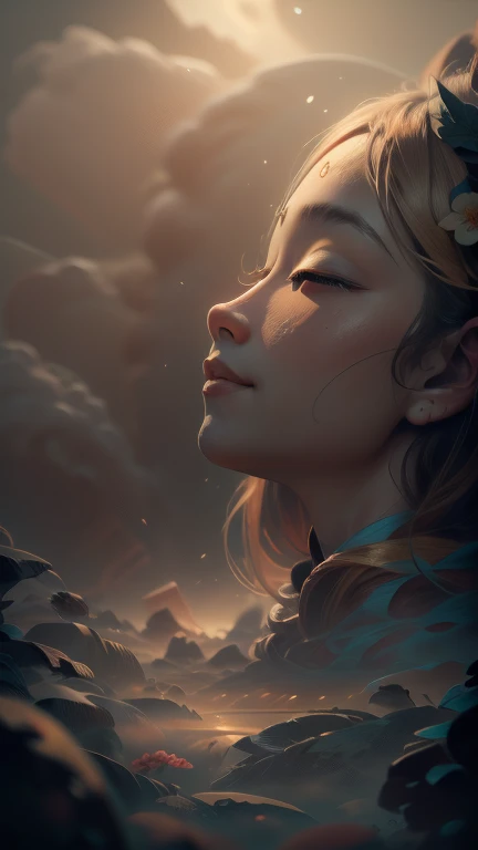 Fantasy,On another planet,8k,非常に精細なCGユニットのwallpaper, masterpiece,High resolution,Highest quality,Highest quality real texture skin,Surreal,Increase the resolution,RAW Photos,Highest quality,Very detailed,wallpaper,Cinema Lighting,Ray-tracing,Golden Ratio, break ,One person\(Amida Buddha,very noble , Gentle smile, woman, pious ,(in the Thick Fog:1.3) ,beautiful hello\), break ,background\(heaven\(peach blossom spring\),in the Thick Fog,beautiful Chinese flowers are blooming,(many peach trees),(Thick Fog:1.5)\),, break,\(below heaven,look up\),(Thick Fog:1.5)