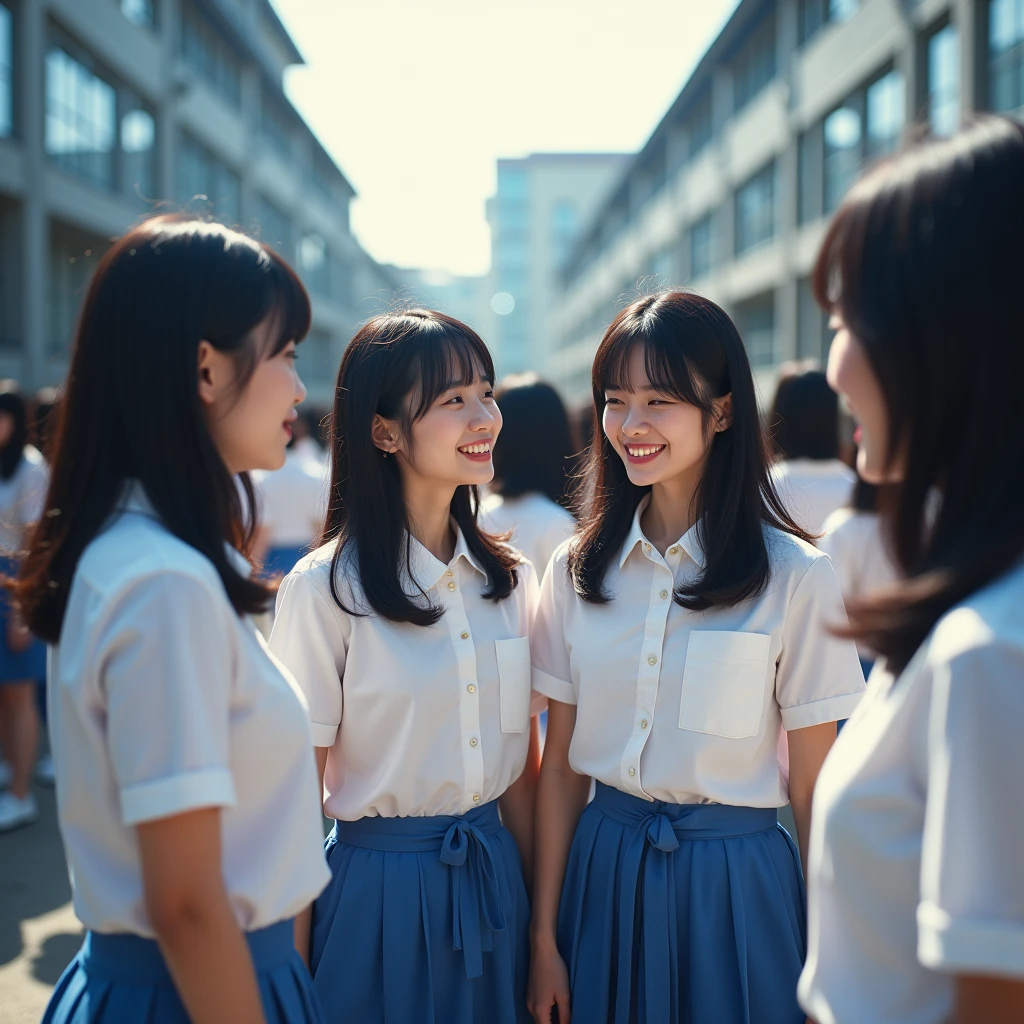 (Perfect Clone girls Photography Art), (16K, Highest quality, Ultra-high resolution, Unrealistic, A world of cloned girls multiplying, Real), (Japanese, Female college student, 20-year-old), (((((Small face, (((((Thick black hair, Semi-long hair)))))))))), ((Beautiful detailed girls, Accurate body structure, Very detailed body, ((((Big Breasts, J-Cup))), Emphasis on the fullness of a large chest))), (((White shirt, Blue Skirt))), ((Dark Eyes, Cute Smile, A gentle gaze)), (((((Happy laughter))))), (((((Very detailed, 1girl-cloning))))), (((100girls), (6+girls), multiple girls))), (((A very perfect depiction of a doppelganger))), (((Very detailed, Perfectly the same girl, The exact same smile, Perfect same hair, Perfect same clothes, Perfect same J-cup))), (((((clone girls only))))), ((10,000girls)), ((1,000,000girls)), ((1,000,000,000girls)), (greeting, hug, Chest to Chest, hug), (Full cleavage, Close friend conversation, Friend conversation, Pleasant conversation, Happy conversation, Staring at each other, spoil, Look next door, face to face, Daily conversation, Love story), (1,000,000,000,000,000,000girls), (1,000,000,000,000,000,000,000,000,000girls), ((The sight of the ultimate super-crowded, Super dense, Super crowded)), (Soft Light, super wide view, (((((Extremely detailed ultra-perspective depiction)))))), Deep depth of field