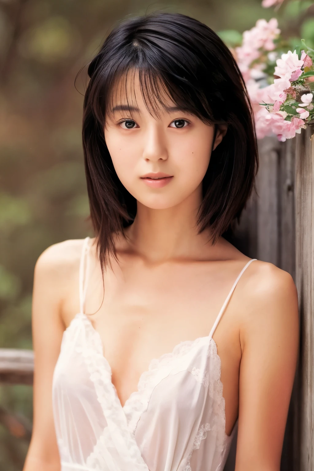 Masterpiece, Photogravure, High quality, High resolution, a photo captured the beautiful moment of a skinny Japanese woman, 24 years old, {long|short} hair, cute face, detailed face, detailed eyes, anatomically correct body