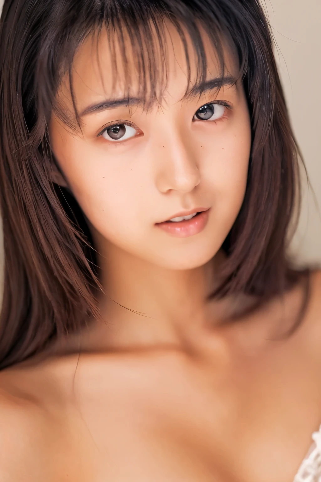 Masterpiece, Photogravure, High quality, High resolution, a photo captured the beautiful moment of a skinny Japanese woman, 24 years old, {long|short} hair, cute face, detailed face, detailed eyes, anatomically correct body