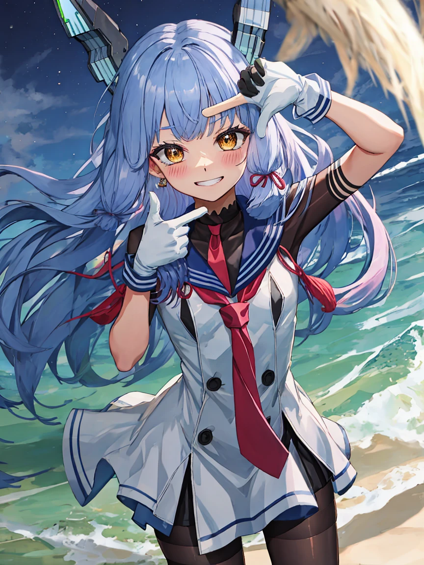 Portrait, official art, best masterpiece, best quality, best resolution, 8K, best detailed, perfect anatomy
BREAK
(bust up shot), finger frame, (Hair fluttering in the wind), facing to viewer,
BREAK
(smile), blush, happy, grin
BREAK
murakumo_kantaicollection, long_hair, hair_ribbon, ribbon, headgear, bangs, grey_hair, sidelocks, blunt_bangs, tress_ribbon, amber color, necktie, dress, gloves, sailor_dress, white_gloves, 1 gilr , solo, (small breasts:1.2)
BREAK
(night, midnight, darkness:1.3), (sea, on the sea, sky), dust, dust, light particles very fine and detailed 16KCG wallpapersrs