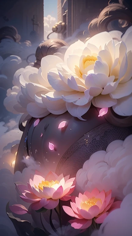 Fantasy,8k,非常に精細なCGユニットのwallpaper, masterpiece,High resolution,Highest quality,Highest quality real texture skin,,Increase the resolution,RAW Photos,Highest quality,Very detailed,wallpaper,Cinema Lighting,Ray-tracing,Golden Ratio, Extremely colorful,Colorful isekai ,(very noble , Gentle smile, godliness,Three thousand worlds,Infinite happiness,joy,no gravity,Milky Way,background\(heaven\(peach blossom spring\),in the Thick Fog,Beautiful lotus flowers are blooming,(Thick Fog:1.5)\),\(below heaven,look up\),(Thick Fog:1.5),Color is empty,Urgent as a command