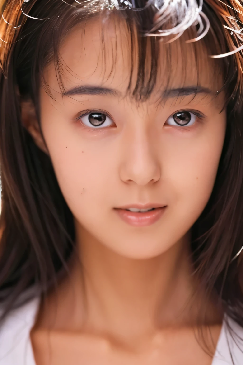 Masterpiece, Photogravure, High quality, High resolution, a photo captured the beautiful moment of a skinny Japanese woman, 24 years old, {long|short} hair, cute face, detailed face, detailed eyes, anatomically correct body