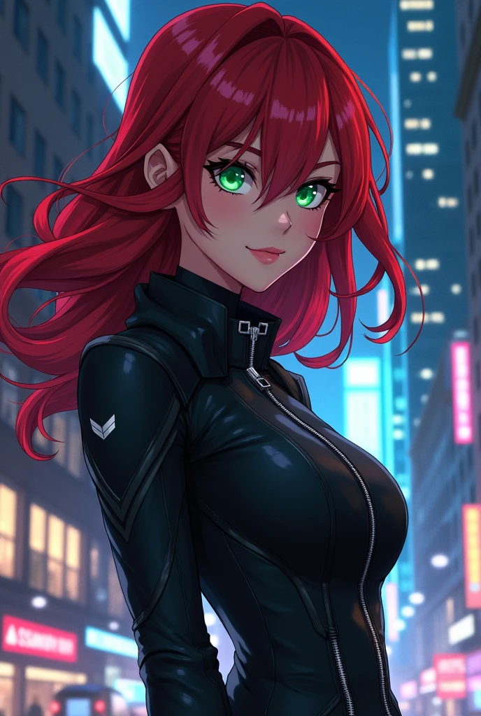 From Marvel Anime Girl Black Widow Frech Cool Black Jacke Zip