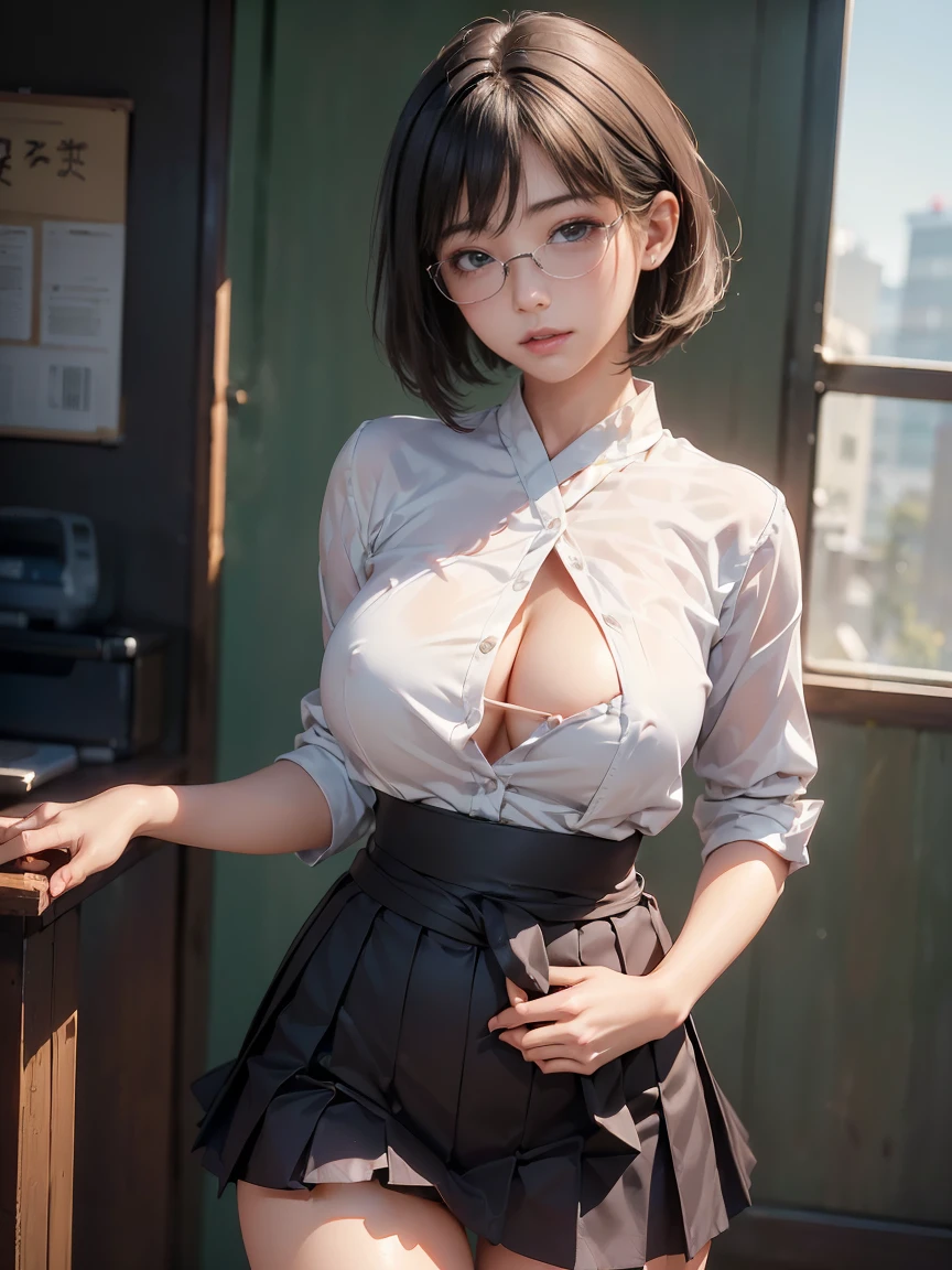 8k, RAW Photos, Highest quality, masterpiece, Realistic, Realistic, (1 Ultimate beauty), ((セクシーなhigh school girlの制服を着ている)),(Strictly adhere to a composition where only one person appears in the photo)、(On the way to school)(Wear rimless glasses)((high school girl))(((thin, white shirt and short brown flared skirt)))((I can see your pants))Highly detailed face, (Perfect Teeth), fine grain, double eyelid, eyelash, Lip details, (((Black short bob hair), (((Very large breasts)))Big Breasts,(((Accentuate your cleavage)))(((Squat pose)))(((Highlight the flesh of the crotch)))((Sexy pose))Cowboy Shot, Soft Light, ((Written boundary depth))
Proceed with caution,((,Japanese women)), (((moderately fleshy body, Tight waist))), (((Realistic))