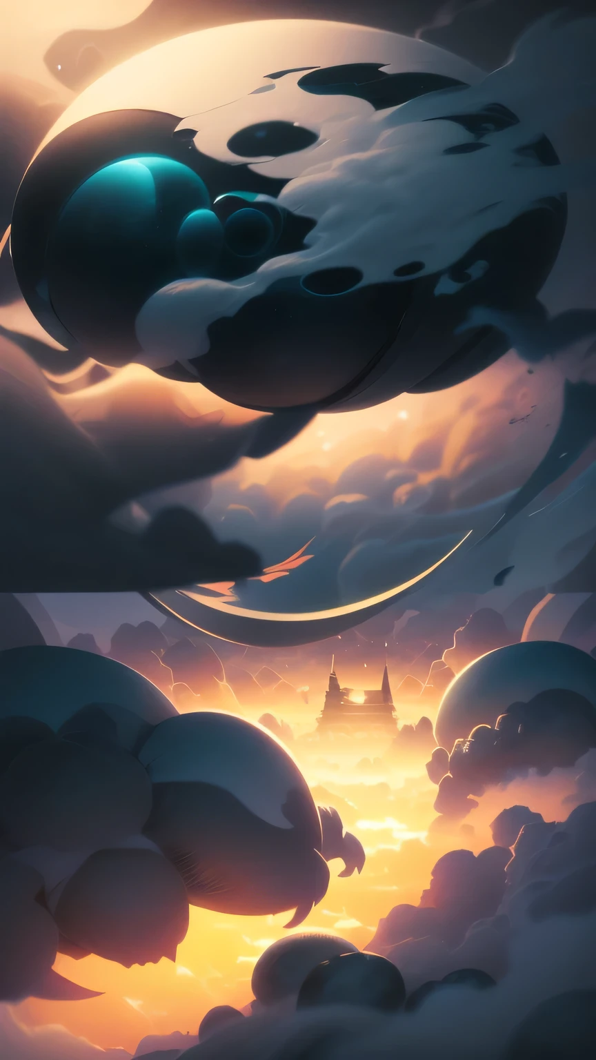Fantasy,8k,Highly detailed CG unit wallpaper, masterpiece,High resolution,Highest quality,Highest quality real texture skin,,Increase the resolution,RAW Photos,Highest quality,Very detailed,wallpaper,Cinema Lighting,Ray-tracing,Golden Ratio, Extremely colorful,Colorful isekai ,(very noble ,, godliness,Three thousand worlds,Infinite happiness,joy,no gravity,Milky Way,background\(heaven\(peach blossom spring\),in the Thick Fog,Beautiful lotus flowers are blooming,(Thick Fog:1.5)\),\(below heaven,look up\),(Thick Fog:1.5),Color is empty,Urgent as a command,Clay figurine,Wide-angle lens,Wide composition,Amitabha is coming