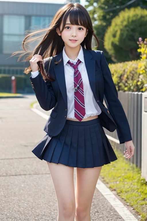 cute､high school girl､uniform､blazer､mini skirt､See-through､Fluttering in the wind