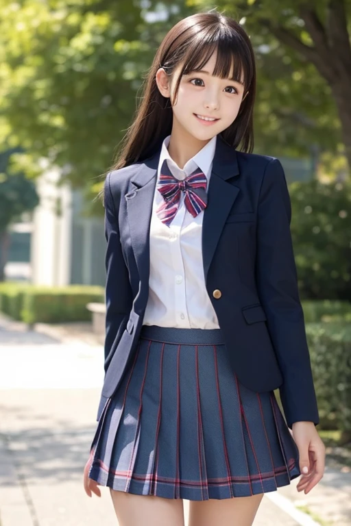 cute、high school girl、uniform、blazer、mini skirt、See-through、Fluttering in the wind