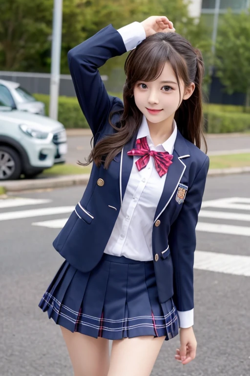 cute､high school girl､uniform､blazer､mini skirt､See-through､Fluttering in the wind