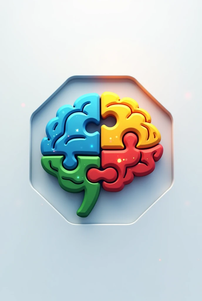 Brain puzzle logotipo colors