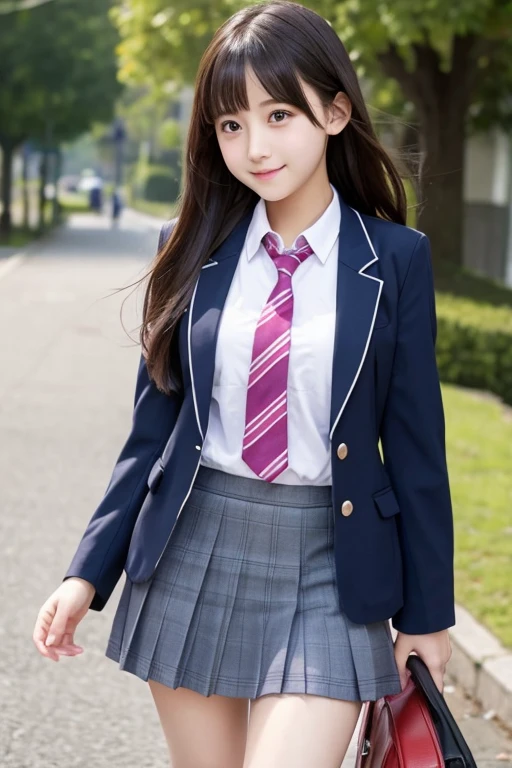 cute、high school girl、uniform、blazer、mini skirt、See-through、Fluttering in the wind
