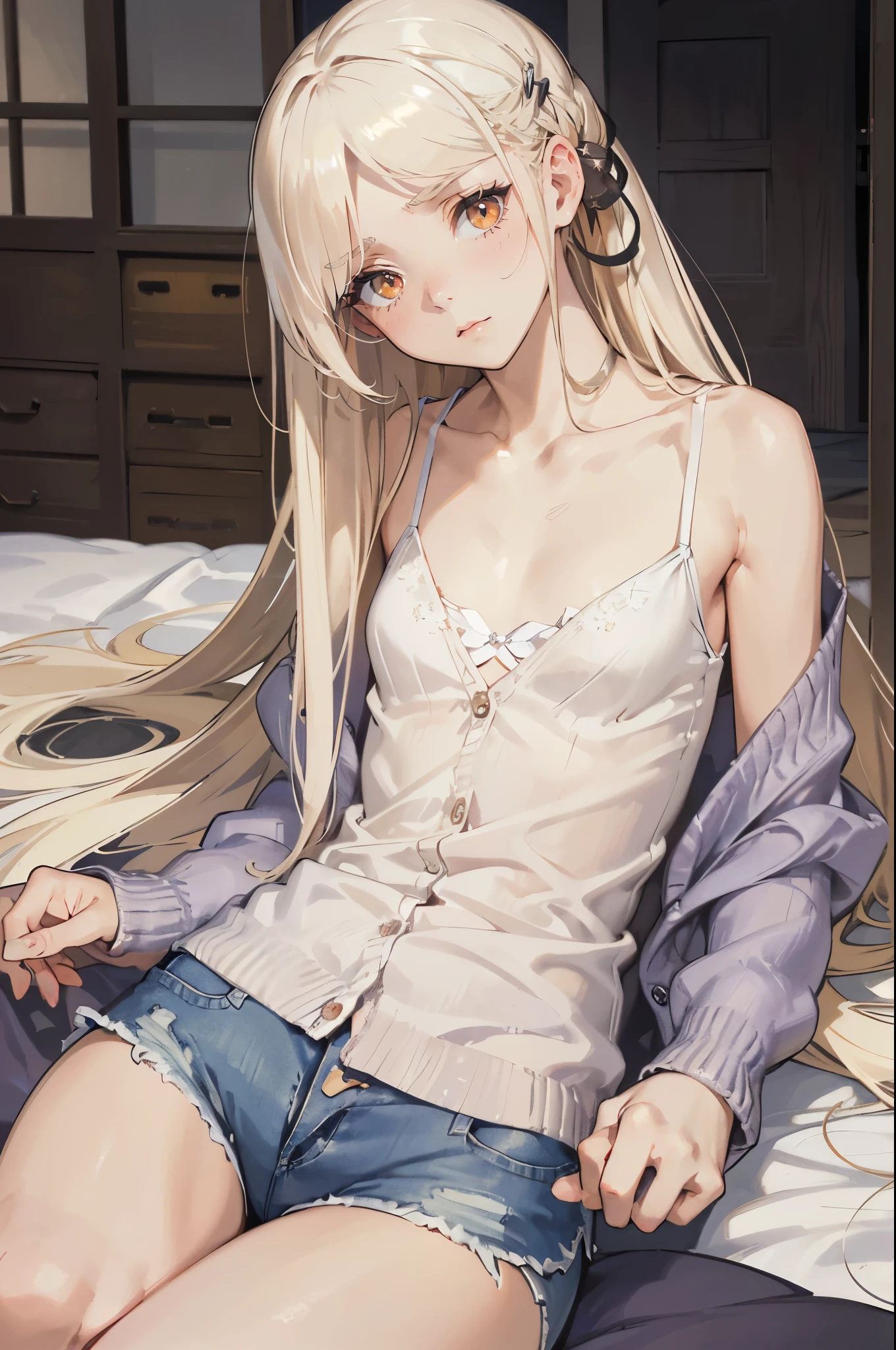 anime girl in white shirt and panties sitting on a couch, seductive anime girl, attractive anime girl, guweiz on pixiv artstation, guweiz on artstation pixiv, guweiz, anime moe artstyle, anime girl, artwork in the style of guweiz, extremely detailed artgerm, beautiful anime girl, small curvy, stocking suspenders, leg on leg, sexy outfit