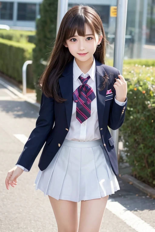 cute、high school girl、uniform、blazer、mini skirt、See-through、Fluttering in the wind