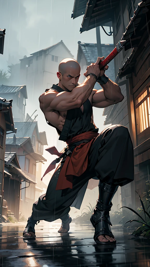(1 page of a comic book with many plots), (A Shaolin monk calmly walks through a dark dungeon), calm face, (Looks calm:5,0), Dark corners and the exit from the dungeon is visible, comic style, Multiple images in one frame, Action storyboard, Best Quality, Highest Resolution, Extreme detailing, maximum definition