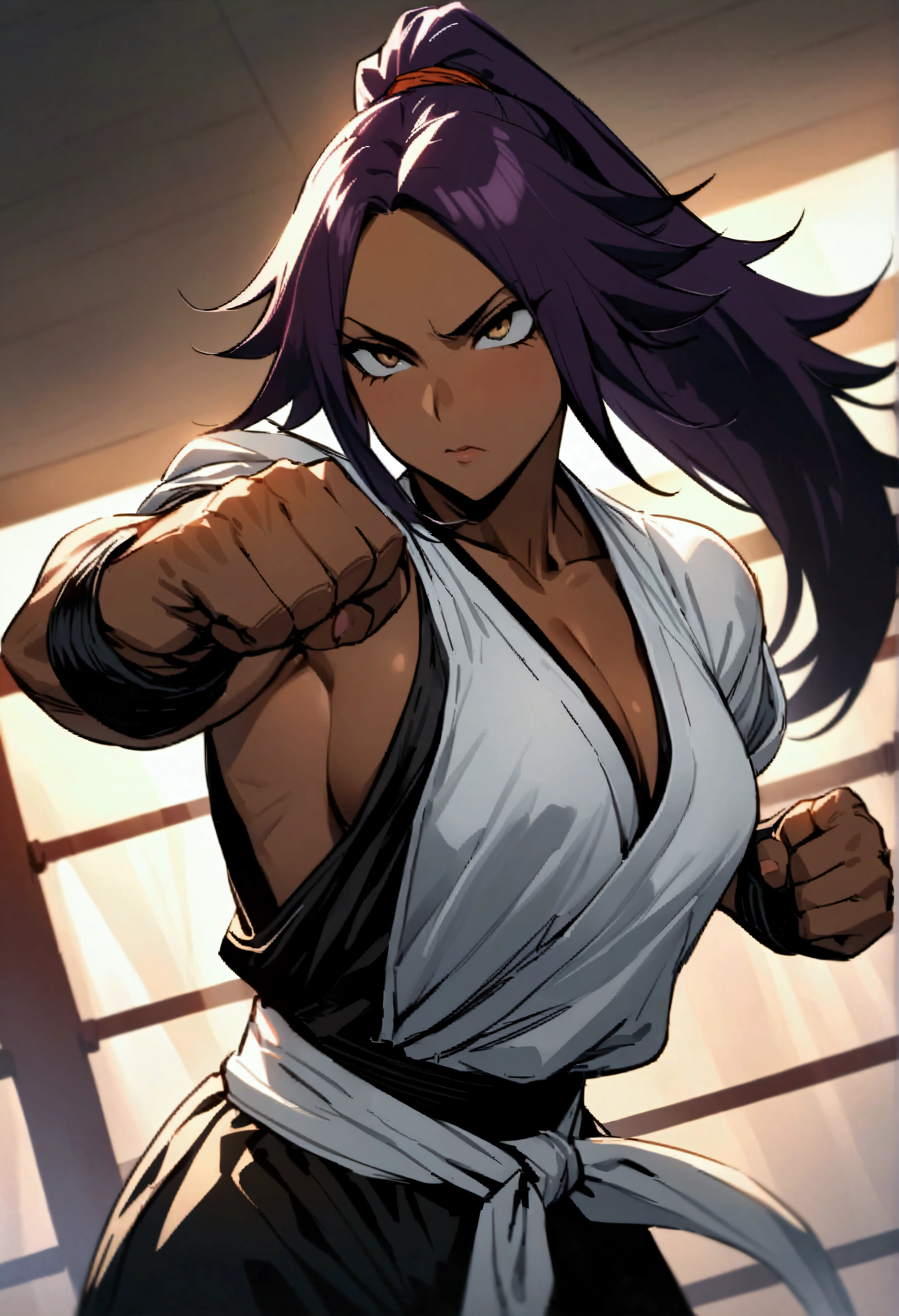 
Highest quality、Masterpiece、Super detailed、Yoruichi\(Bleach\),Boxing、Martial Artist