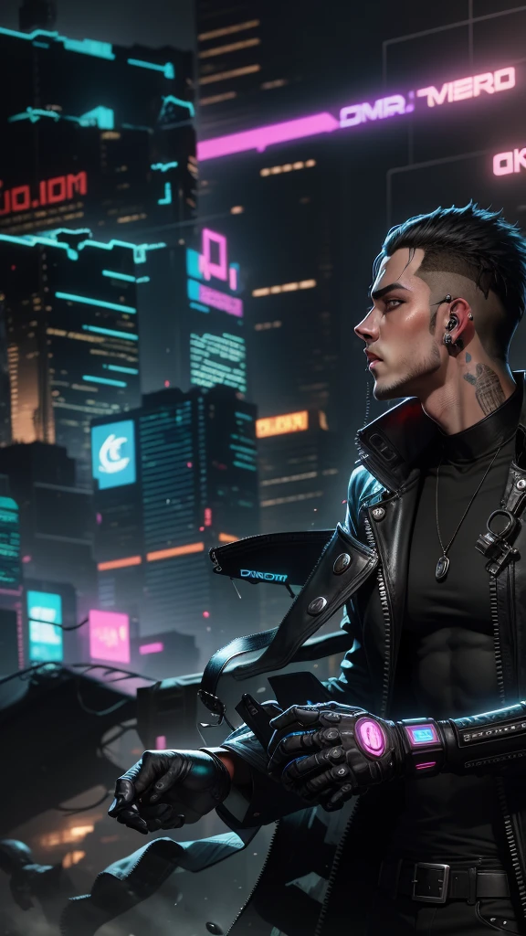 Change background cyberpunk handsome boy, realistic face,8k, ultra realistic,